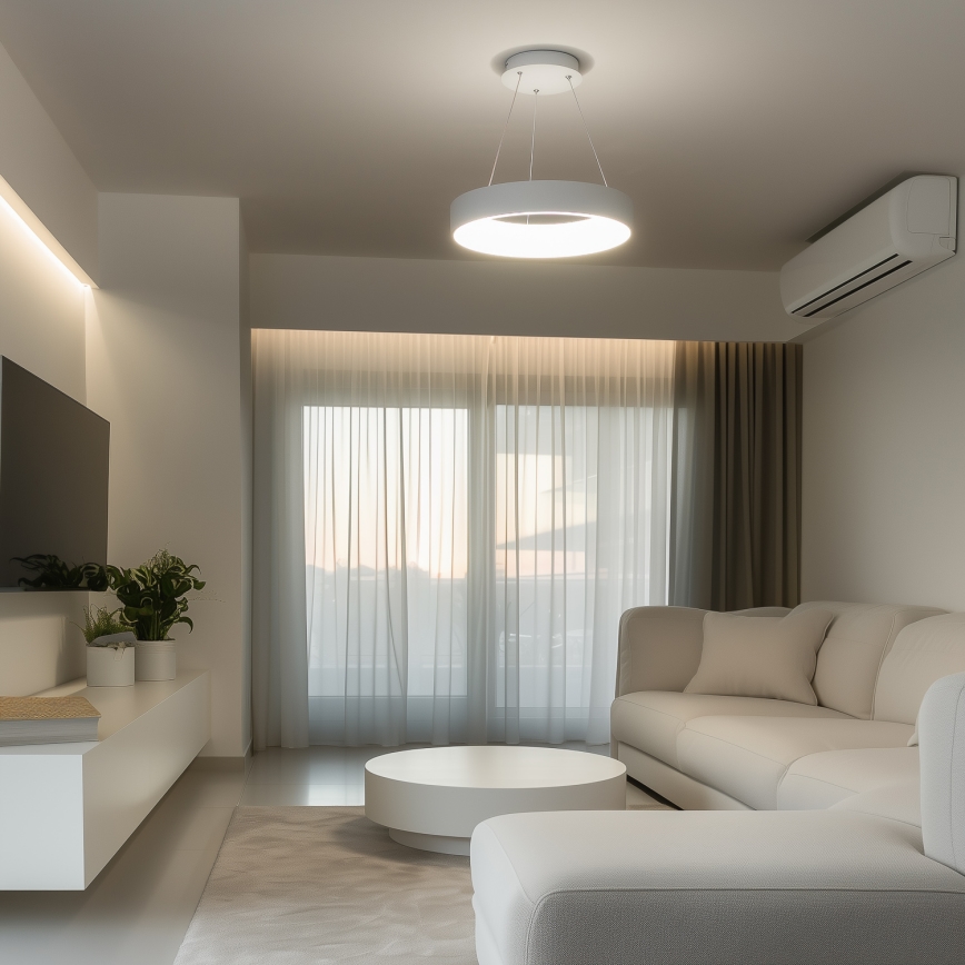 Brilagi - Lámpara colgante LED regulable en cable FALCON LED/80W/230V 3000-6500K Ø 60 cm blanca + mando a distancia
