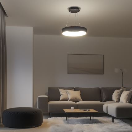 Brilagi - Lámpara colgante LED regulable en cable FALCON LED/80W/230V 3000-6500K Ø 60 cm negra + mando a distancia