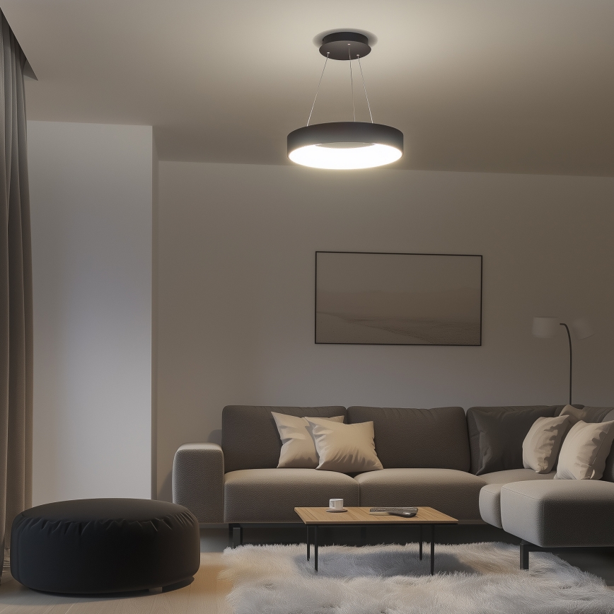 Brilagi - Lámpara colgante LED regulable en cable FALCON LED/80W/230V 3000-6500K Ø 60 cm negra + mando a distancia