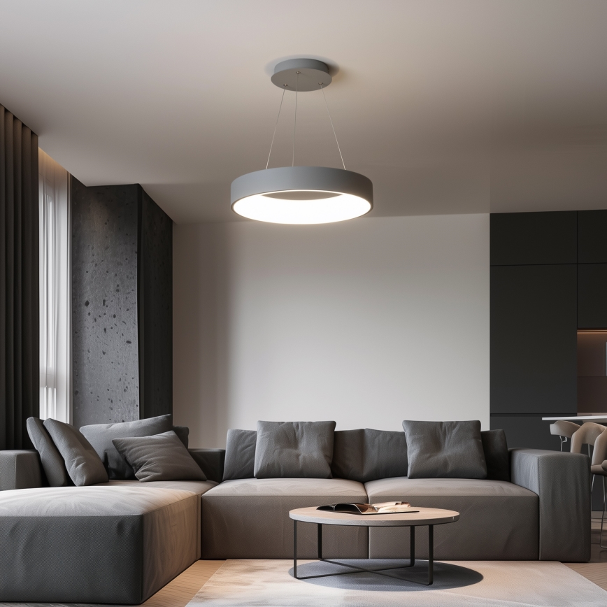 Brilagi - Lámpara colgante LED regulable en cable FALCON LED/80W/230V 3000-6500K Ø 60 cm gris + mando a distancia