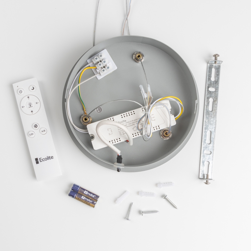 Brilagi - Lámpara colgante LED regulable en cable FALCON LED/80W/230V 3000-6500K Ø 60 cm gris + mando a distancia