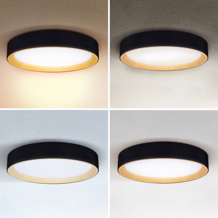 Brilagi - Plafón LED regulable LARIOS LED/48W/230V 3000-6500K ø 39 cm negro + control remoto