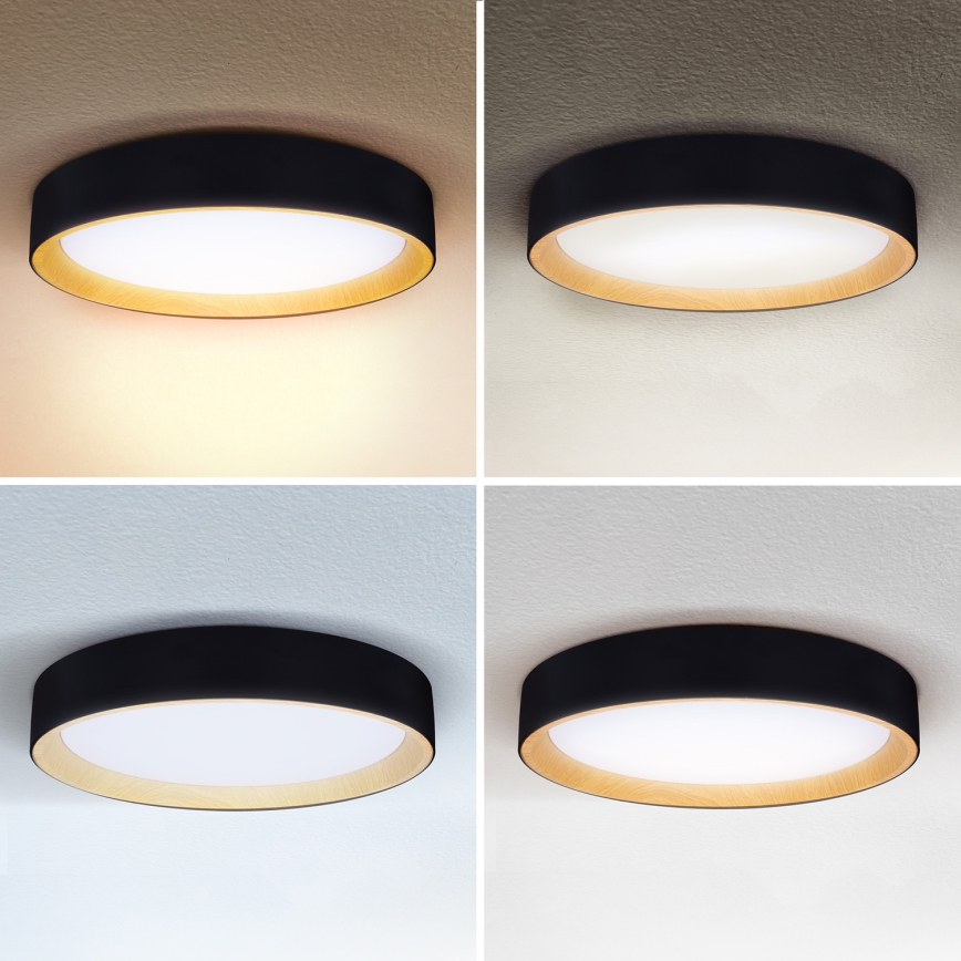 Brilagi - Plafón LED regulable LARIOS LED/48W/230V 3000-6500K ø 39 cm negro + control remoto
