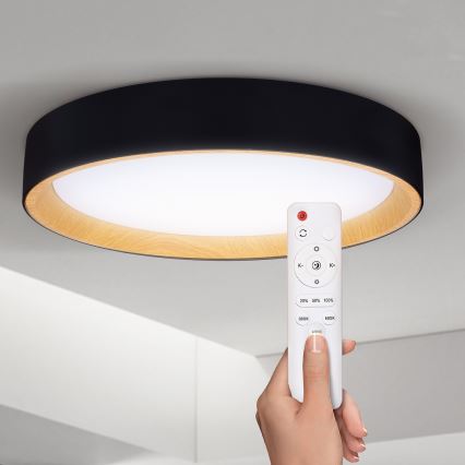 Brilagi - Plafón LED regulable LARIOS LED/48W/230V 3000-6500K ø 39 cm negro + control remoto