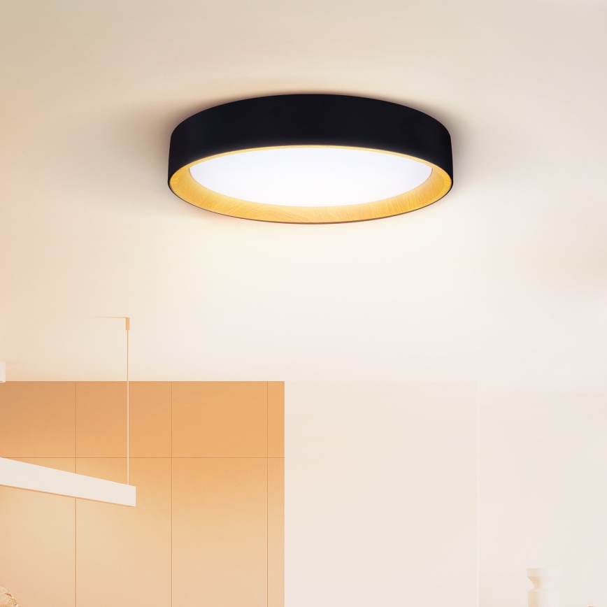 Brilagi - Plafón LED regulable LARIOS LED/48W/230V 3000-6500K ø 39 cm negro + control remoto