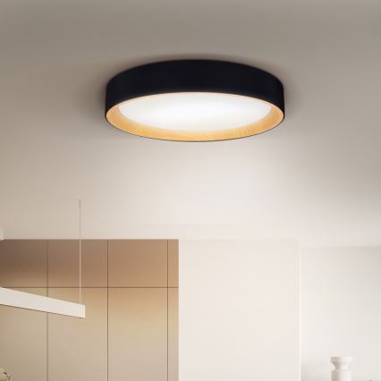 Brilagi - Plafón LED regulable LARIOS LED/48W/230V 3000-6500K ø 39 cm negro + control remoto