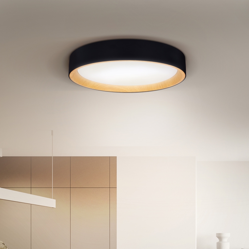 Brilagi - Plafón LED regulable LARIOS LED/48W/230V 3000-6500K ø 39 cm negro + control remoto