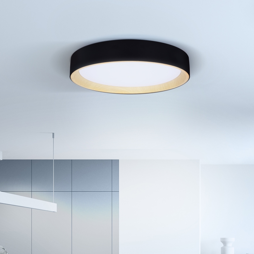 Brilagi - Plafón LED regulable LARIOS LED/48W/230V 3000-6500K ø 39 cm negro + control remoto