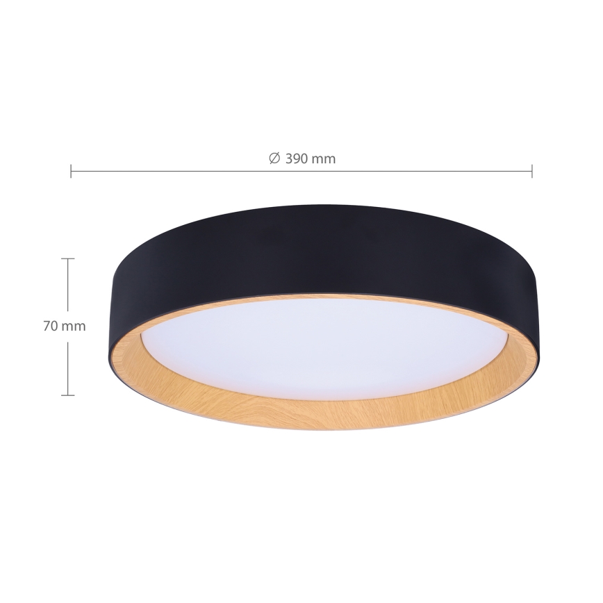 Brilagi - Plafón LED regulable LARIOS LED/48W/230V 3000-6500K ø 39 cm negro + control remoto
