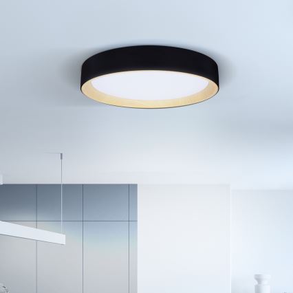 Brilagi - Plafón LED regulable LARIOS LED/60W/230V 3000-6500K ø 49 cm negro + control remoto