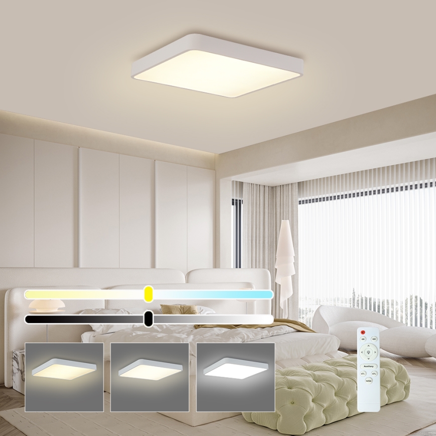 Brilagi - Lámpara de techo LED regulable POOL LED/36W/230V 3000-6000K 40x40 cm blanca + mando a distancia