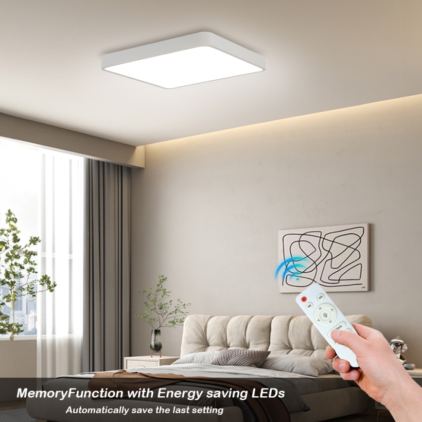 Brilagi - Lámpara de techo LED regulable POOL LED/36W/230V 3000-6000K 40x40 cm blanca + mando a distancia