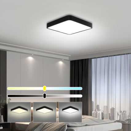 Brilagi - Lámpara de techo LED regulable POOL LED/36W/230V 3000-6000K 40x40 cm negra + mando a distancia