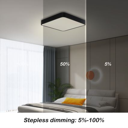 Brilagi - Lámpara de techo LED regulable POOL LED/36W/230V 3000-6000K 40x40 cm negra + mando a distancia