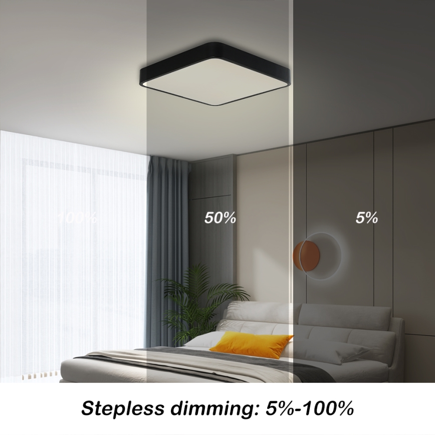 Brilagi - Lámpara de techo LED regulable POOL LED/36W/230V 3000-6000K 40x40 cm negra + mando a distancia