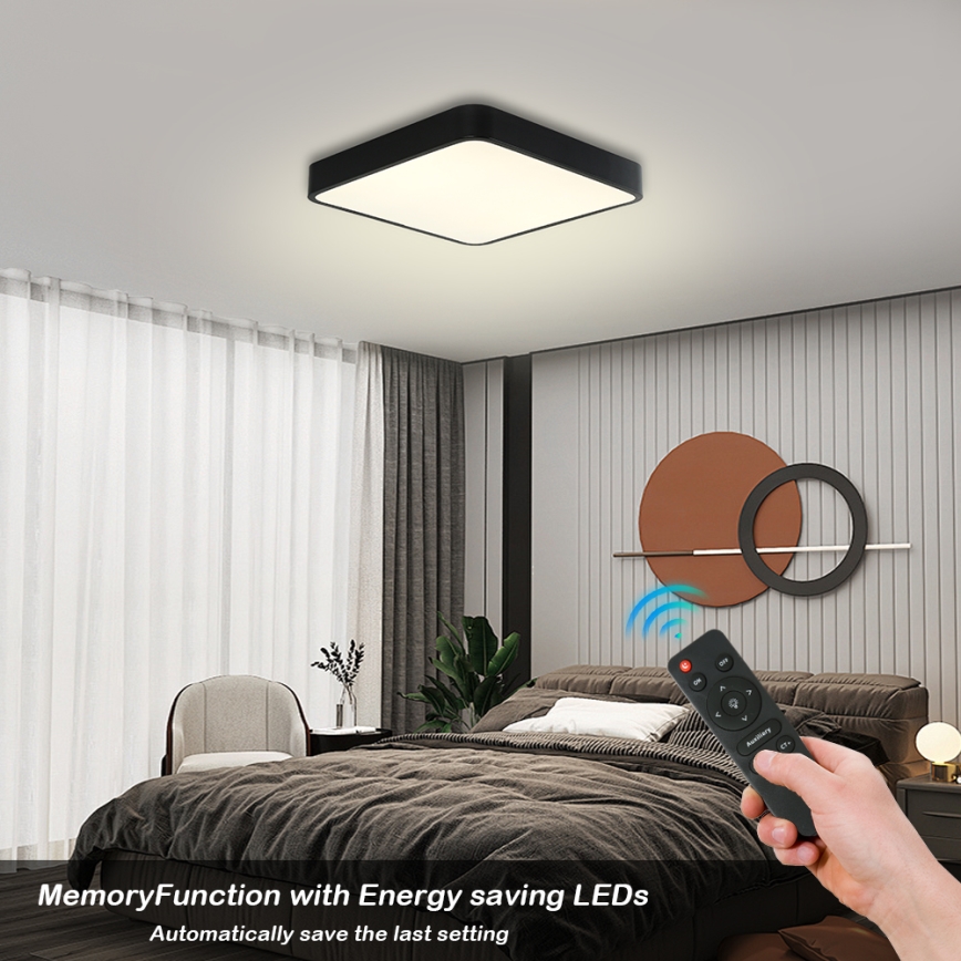 Brilagi - Lámpara de techo LED regulable POOL LED/36W/230V 3000-6000K 40x40 cm negra + mando a distancia