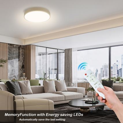 Brilagi - Lámpara de techo LED regulable POOL LED/36W/230V 3000-6000K diámetro 30 cm beige + mando a distancia