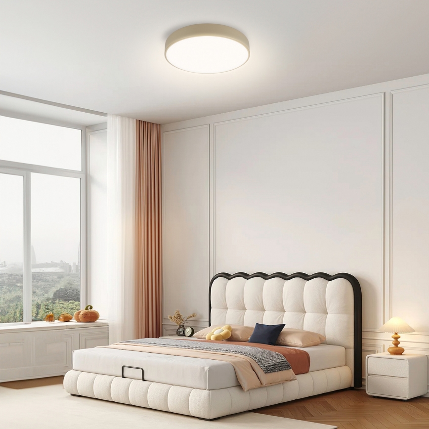 Brilagi - Lámpara de techo LED regulable POOL LED/36W/230V 3000-6000K diámetro 30 cm beige + mando a distancia