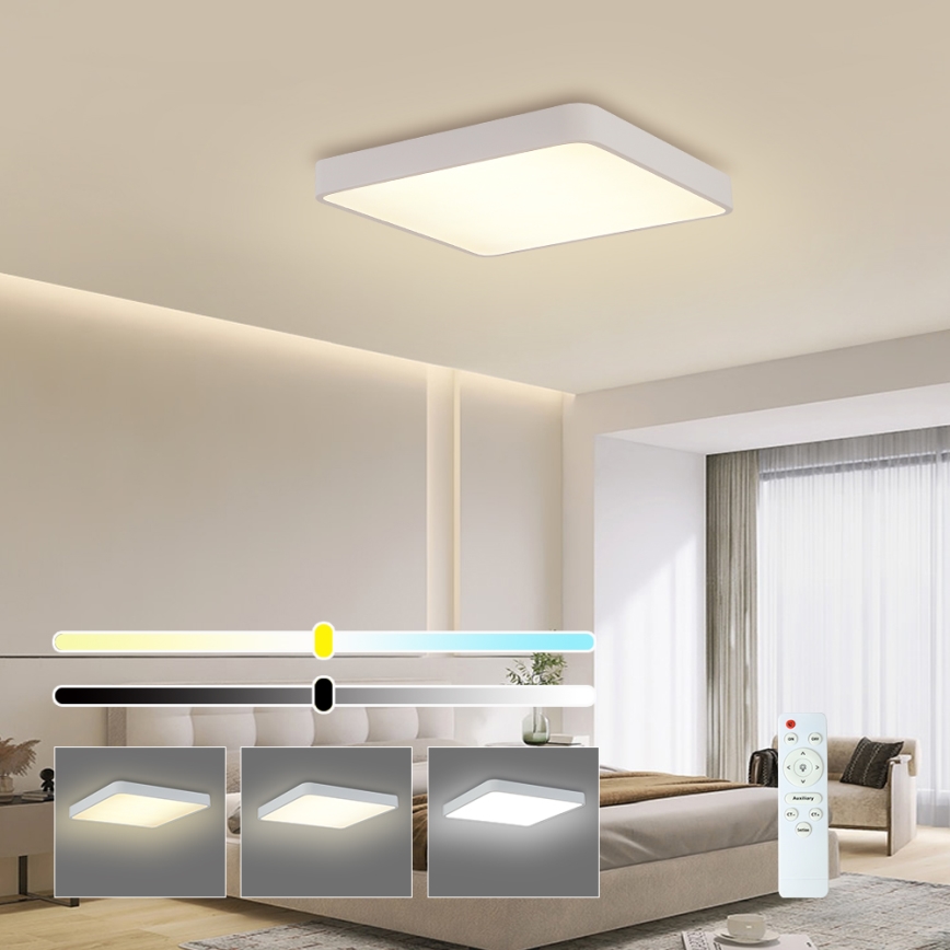 Brilagi - Lámpara de techo LED regulable POOL LED/48W/230V 3000-6000K 50x50 cm blanca + mando a distancia