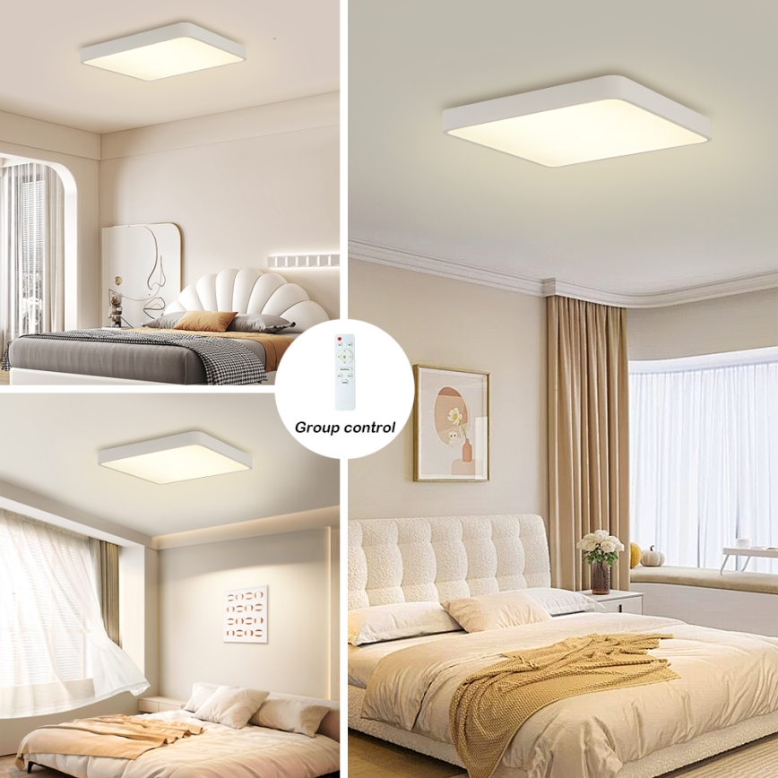 Brilagi - Lámpara de techo LED regulable POOL LED/48W/230V 3000-6000K 50x50 cm blanca + mando a distancia