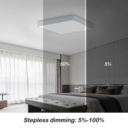 Brilagi - Lámpara de techo LED regulable POOL LED/48W/230V 3000-6000K 50x50 cm blanca + mando a distancia
