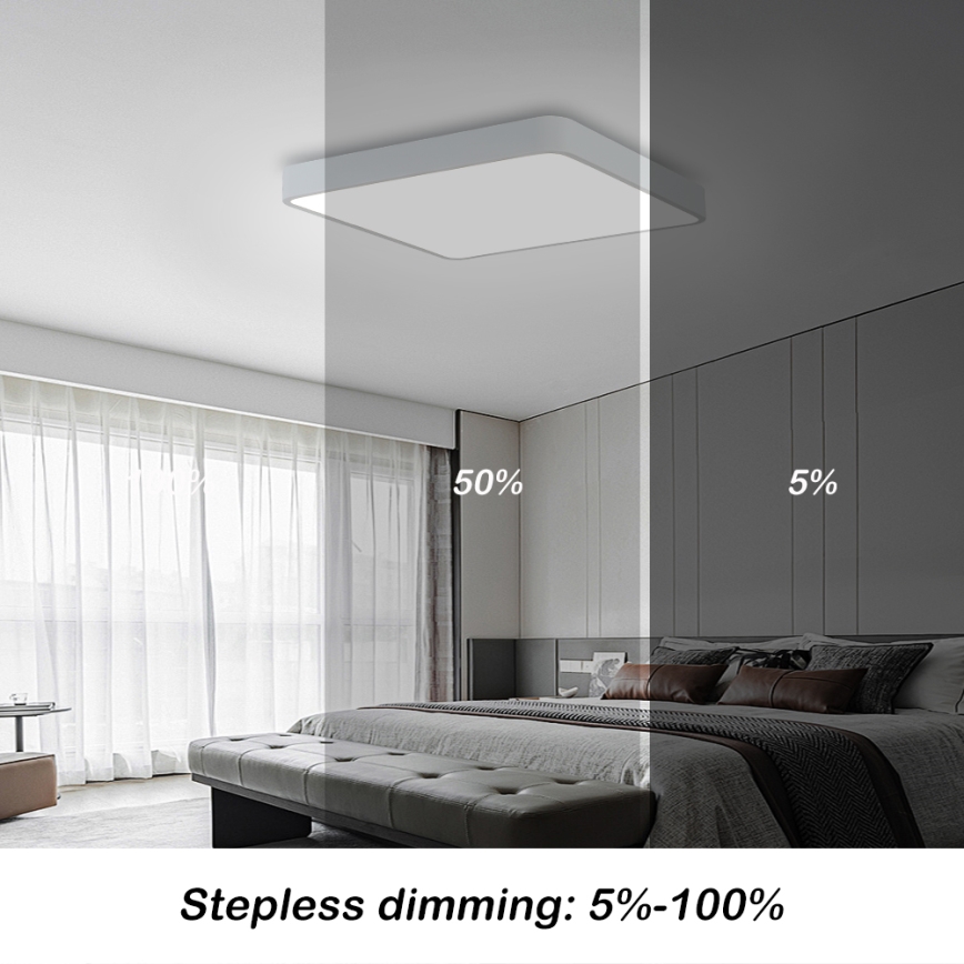 Brilagi - Lámpara de techo LED regulable POOL LED/48W/230V 3000-6000K 50x50 cm blanca + mando a distancia