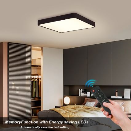 Brilagi - Lámpara de techo LED regulable POOL LED/48W/230V 3000-6000K 50x50 cm negra + mando a distancia