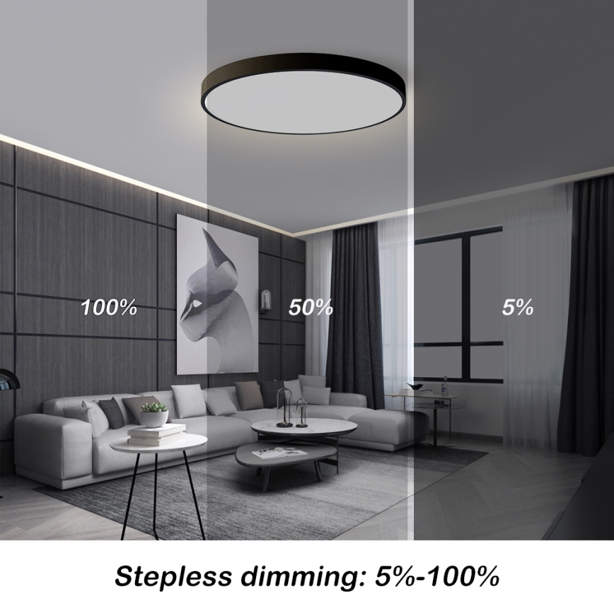 Brilagi - Lámpara de techo LED regulable POOL SMART LED/100W/230V 3000-6000K diám. 80 cm Wi-Fi Tuya negra + control remoto