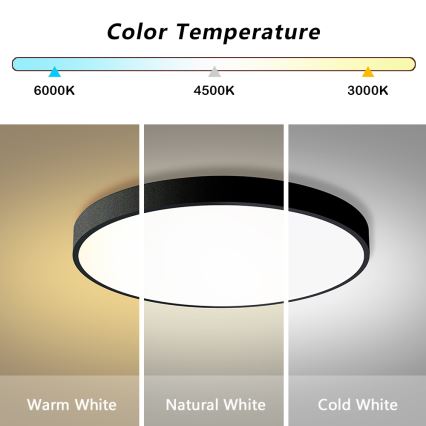 Brilagi - Lámpara de techo LED regulable POOL SMART LED/100W/230V 3000-6000K diám. 80 cm Wi-Fi Tuya negra + control remoto