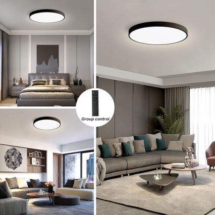 Brilagi - Lámpara de techo LED regulable POOL SMART LED/100W/230V 3000-6000K diám. 80 cm Wi-Fi Tuya negra + control remoto