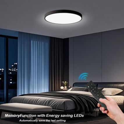 Brilagi - Lámpara de techo LED regulable POOL SMART LED/100W/230V 3000-6000K diám. 80 cm Wi-Fi Tuya negra + control remoto
