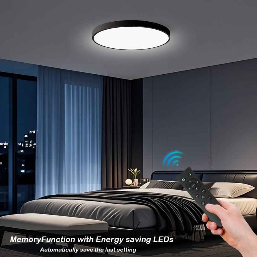 Brilagi - Lámpara de techo LED regulable POOL SMART LED/100W/230V 3000-6000K diám. 80 cm Wi-Fi Tuya negra + control remoto