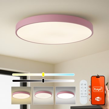 Brilagi - Lámpara LED regulable POOL SMART LED/128W/230V Ø 100 cm Wi-Fi Tuya + mando a distancia rosa