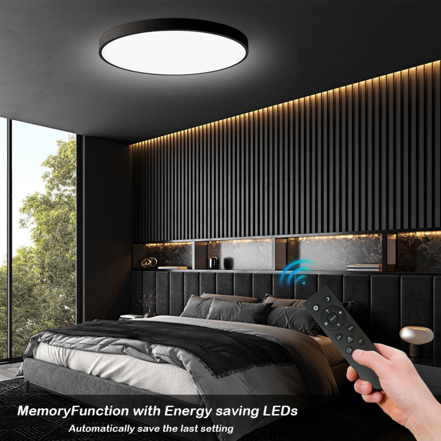 Brilagi - Luminaria de techo LED regulable POOL SMART LED/180W/230V 3000-6000K Ø 120 cm Wi-Fi Tuya negra + mando a distancia