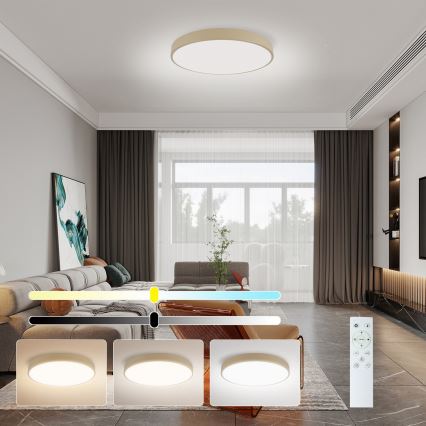 Brilagi - Lámpara de techo LED regulable POOL SMART LED/60W/230V 3000-6000K diámetro 50 cm Wi-Fi Tuya beige + control remoto