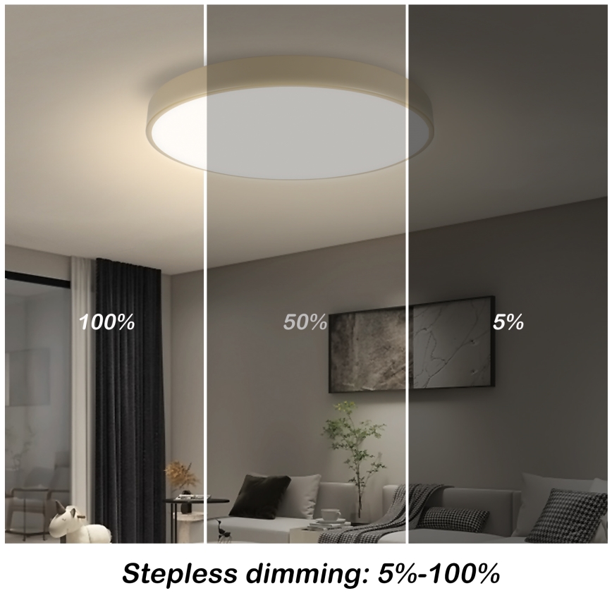 Brilagi - Lámpara de techo LED regulable POOL SMART LED/60W/230V 3000-6000K diámetro 50 cm Wi-Fi Tuya beige + control remoto