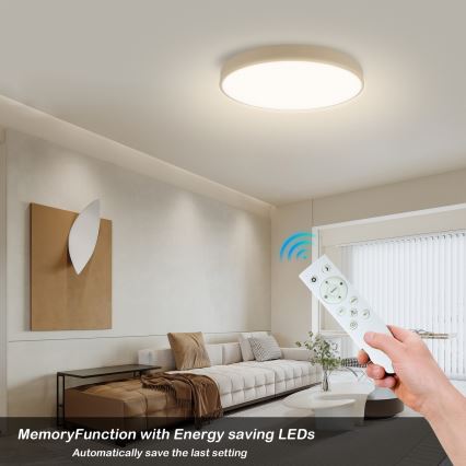 Brilagi - Lámpara de techo LED regulable POOL SMART LED/60W/230V 3000-6000K diámetro 50 cm Wi-Fi Tuya beige + control remoto