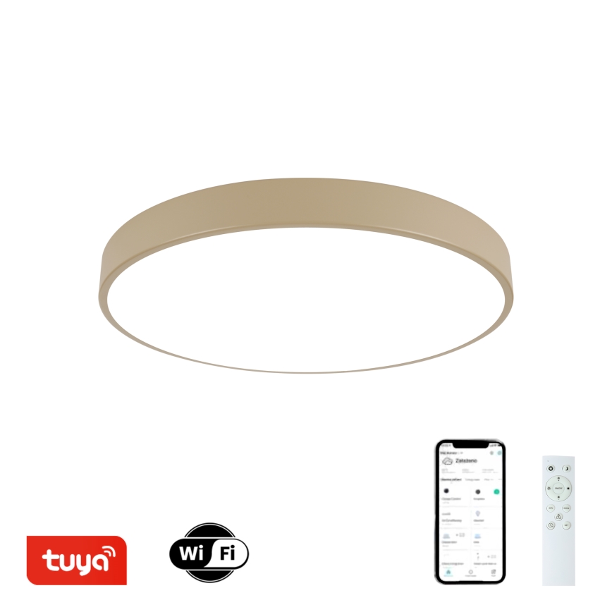 Brilagi - Lámpara de techo LED regulable POOL SMART LED/60W/230V 3000-6000K diámetro 50 cm Wi-Fi Tuya beige + control remoto