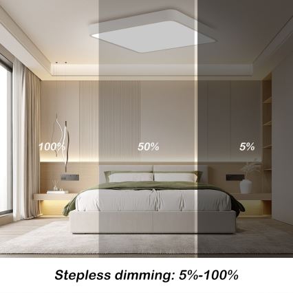 Brilagi - Lámpara de techo LED regulable POOL SQUARE LED/36W/230V 3000-6000K 40x40 cm blanca + mando a distancia