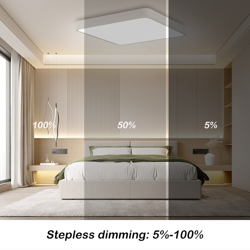 Brilagi - Lámpara de techo LED regulable POOL SQUARE LED/36W/230V 3000-6000K 40x40 cm blanca + mando a distancia