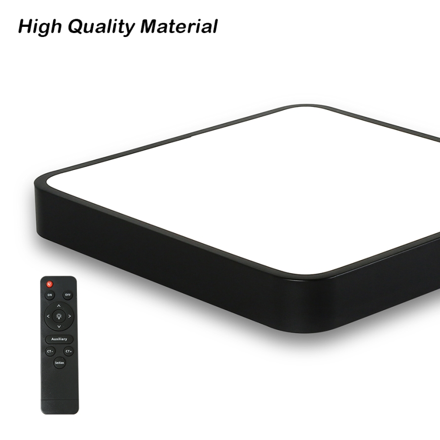 Brilagi - Lámpara de techo LED regulable POOL SQUARE LED/36W/230V 3000-6000K 40x40 cm negra + mando a distancia