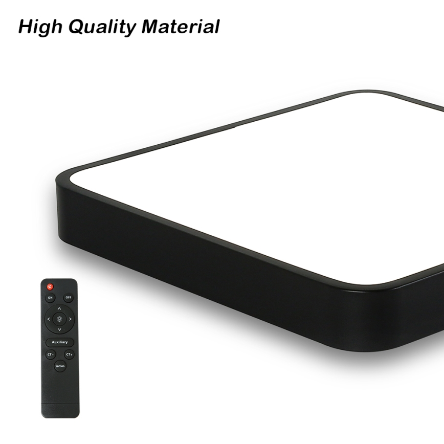 Brilagi - Lámpara de techo LED regulable POOL SQUARE LED/48W/230V 3000-6000K 50x50 cm negra + mando a distancia