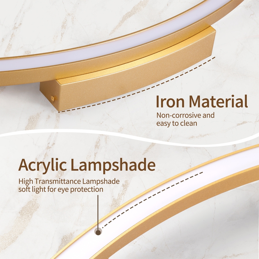 Brilagi - Lámpara de techo LED regulable PORTOFINO LED/60W/230V 3000-6000K Ø 80 cm dorada + mando a distancia