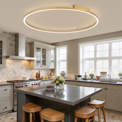 Brilagi - Luminaria de techo LED regulable PORTOFINO LED/85W/230V 3000-6000K, diámetro 120 cm, dorado + mando a distancia