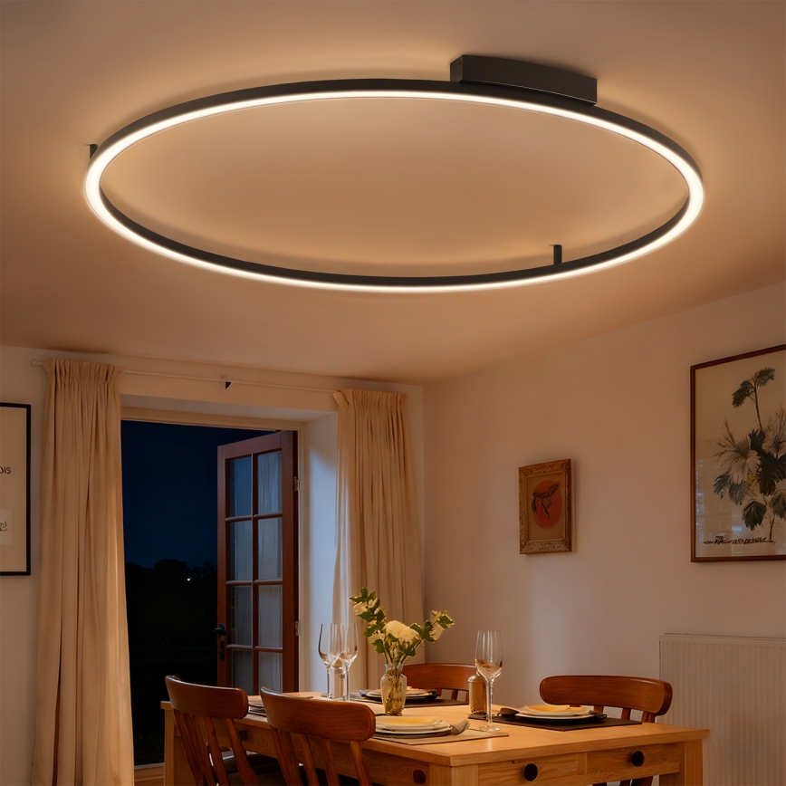 Brilagi - Lámpara de techo LED regulable PORTOFINO LED/85W/230V 3000-6000K Ø 120 cm negra + mando a distancia