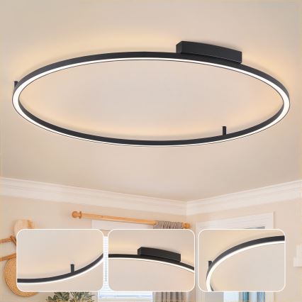 Brilagi - Lámpara de techo LED regulable PORTOFINO LED/85W/230V 3000-6000K Ø 120 cm negra + mando a distancia