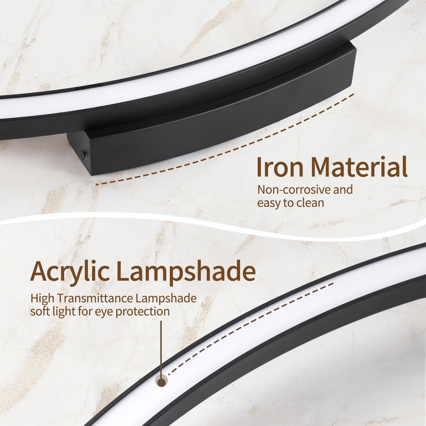 Brilagi - Lámpara de techo LED regulable PORTOFINO LED/85W/230V 3000-6000K Ø 120 cm negra + mando a distancia