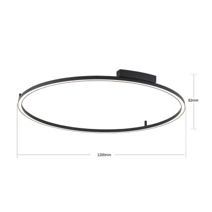 Brilagi - Lámpara de techo LED regulable PORTOFINO LED/85W/230V 3000-6000K Ø 120 cm negra + mando a distancia