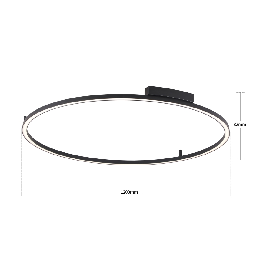 Brilagi - Lámpara de techo LED regulable PORTOFINO LED/85W/230V 3000-6000K Ø 120 cm negra + mando a distancia