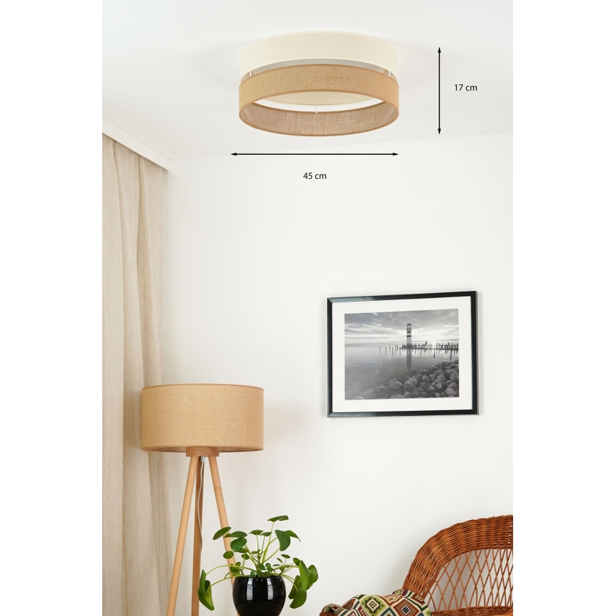 Brilagi - Lámpara de techo LED regulable ROYAL YUTE LED/24W/230V Ø 45 cm 3000/4000/6500K beige/crema + mando a distancia